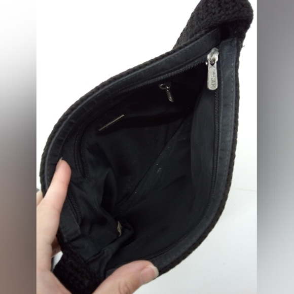 The SAK Black Knit Leather Trio Bundle Small Medium Shoulder Bags Bag Casual - Picture 7 of 16